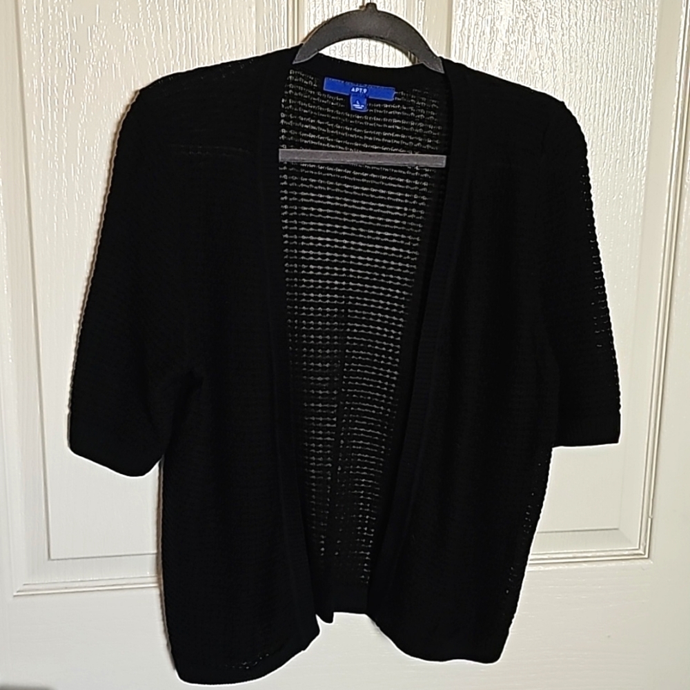 APT 9 Black Knit 3/4" Sleeve Cardigan